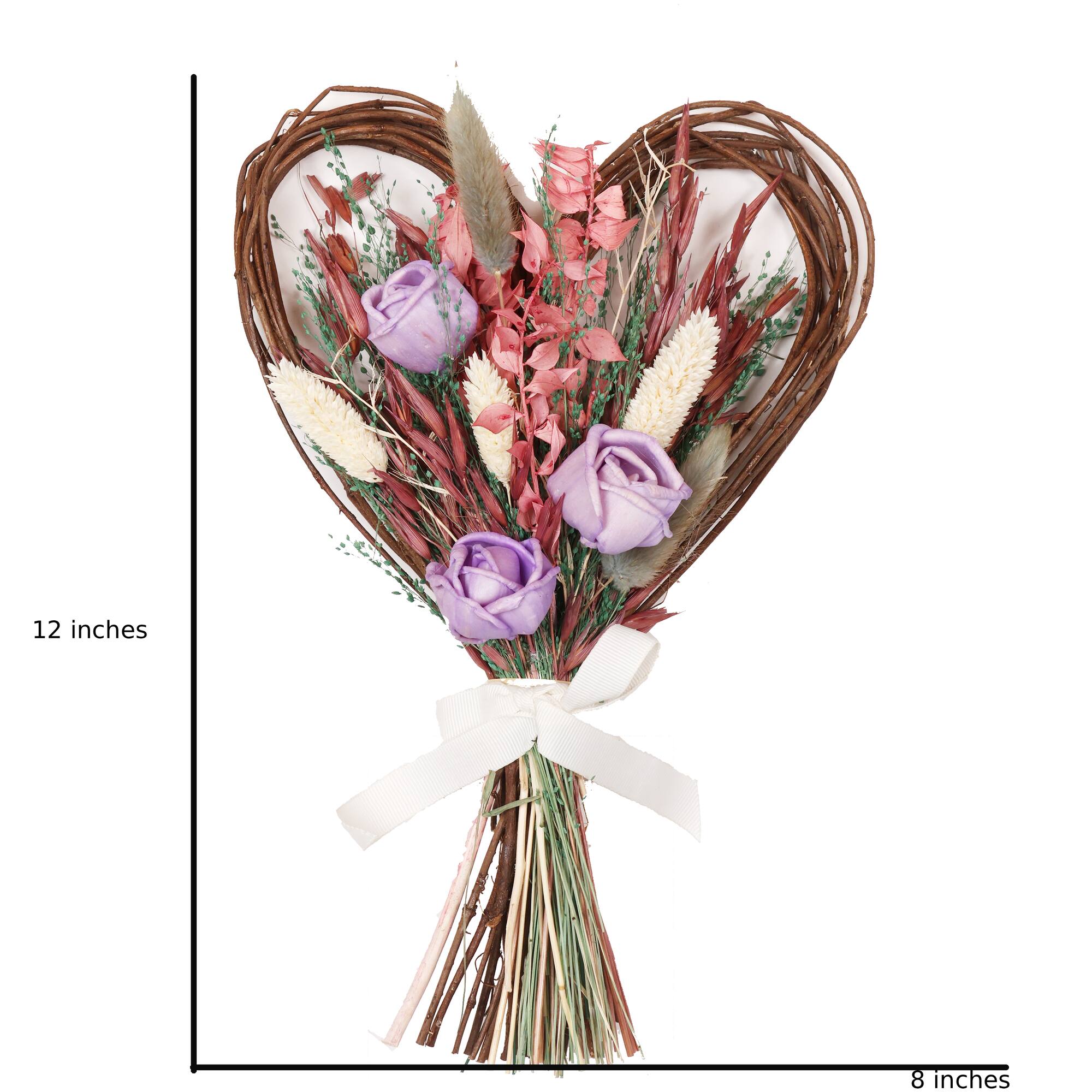 12" x 8" Dried Botanical Mix Heart Bundle by Ashland